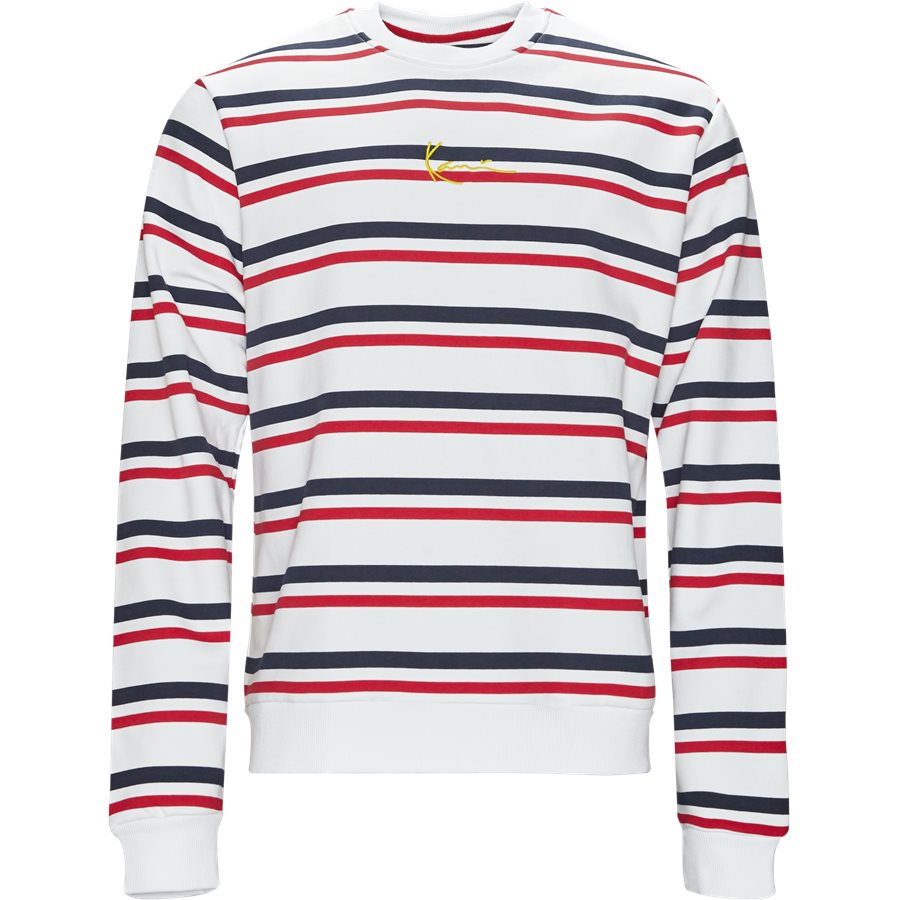Karl Kani Regular | Signature Stripe Crew | Hvid