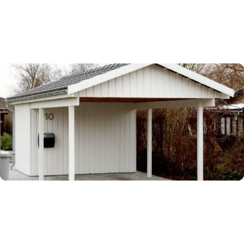 Enkelt Carport 3,90x7,80m med Redskabsrum - Godt Tilbud!
