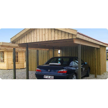 Enkelt carport 3,60x8,10m med redskabsrum - Godt tilbud!