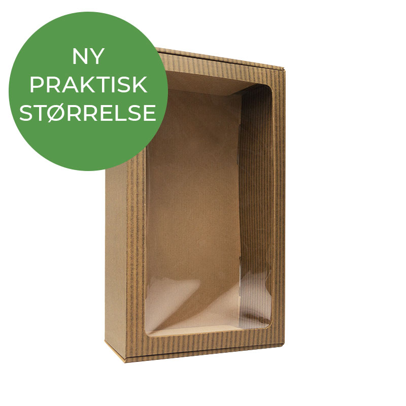 Lille gaveæske med rude – BØLGELOOK 20x34x10 cm