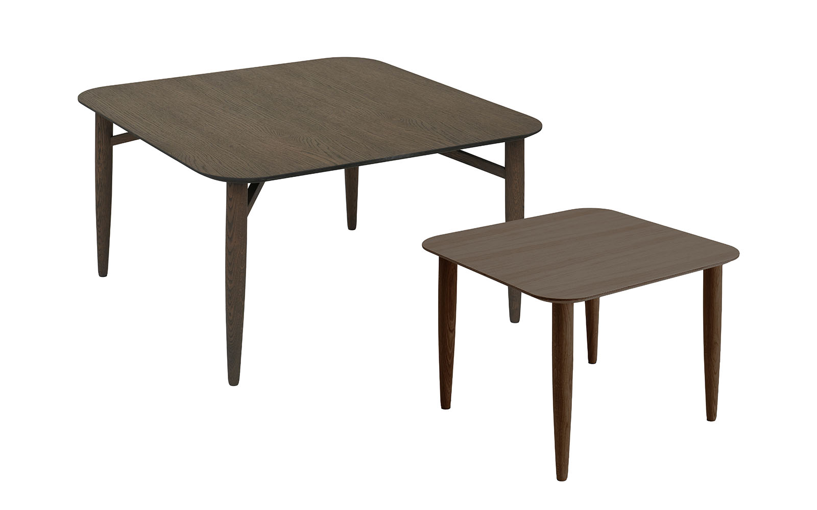 Katrine Nordic kvadratisk sofabordssæt 90x90 og 60x60 finer
