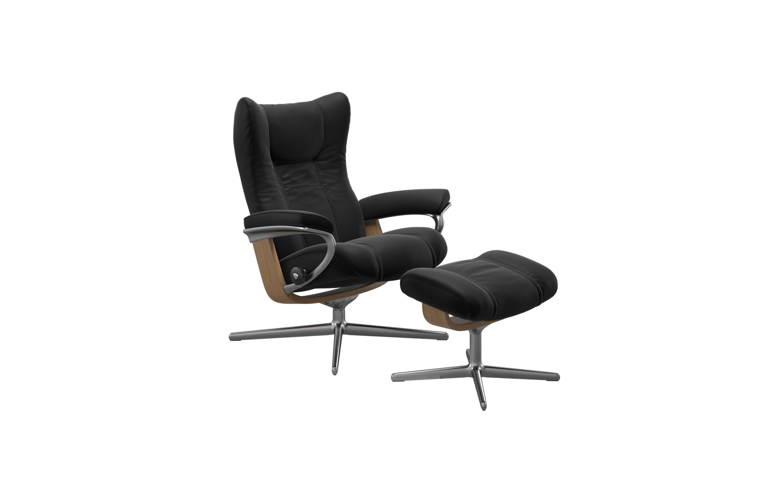 Stressless Wing lænestol og fodskammel med Cross stel