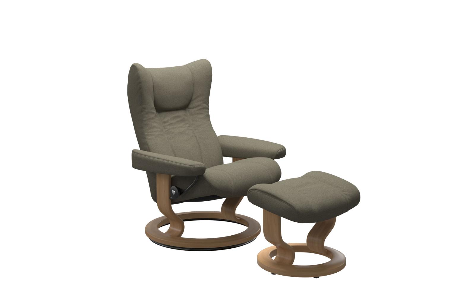 Stressless Wing lænestol og fodskammel med Classic stel