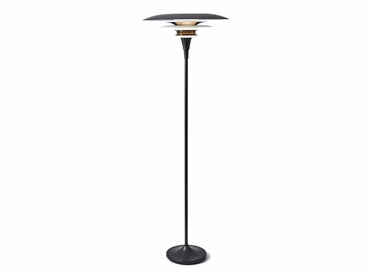 Belid Diablo gulvlampe mat sort og messing