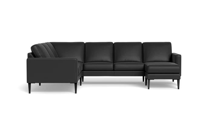 Galaxy hjørnesofa med chaiselong - sort - L:216 cm