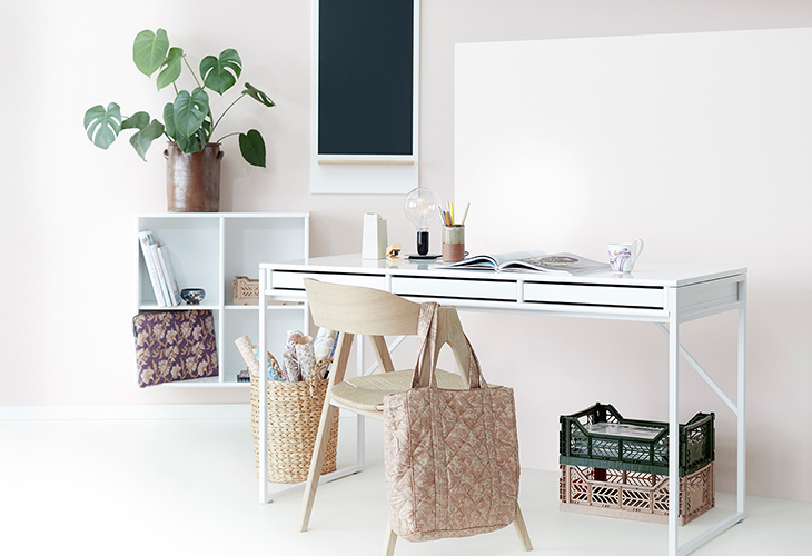 Mistral skrivebord - Hvid - Lakeret MDF (75x137x60 cm.)