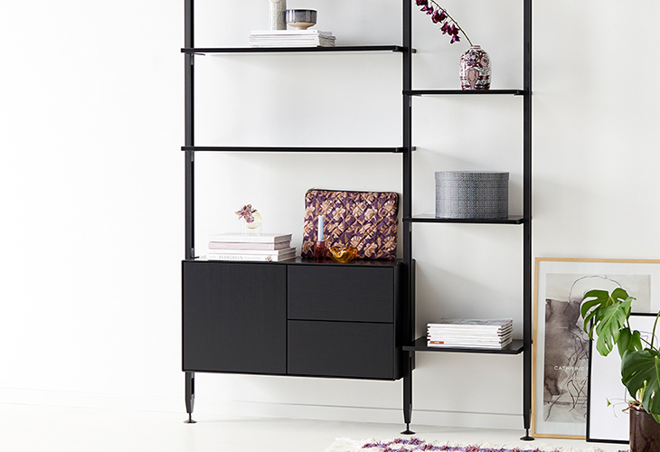 Edge by Hammel Vange Reolsystem 1 - Sort/Mørkt træ