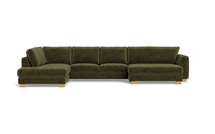 Halifax sofa med chaiselong og open end - Grøn - L:397 cm