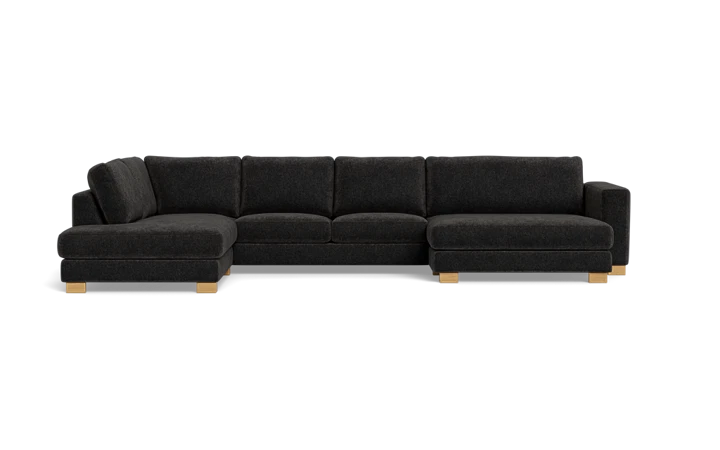 Halifax sofa med chaiselong og open end - Antracit - L:393 cm
