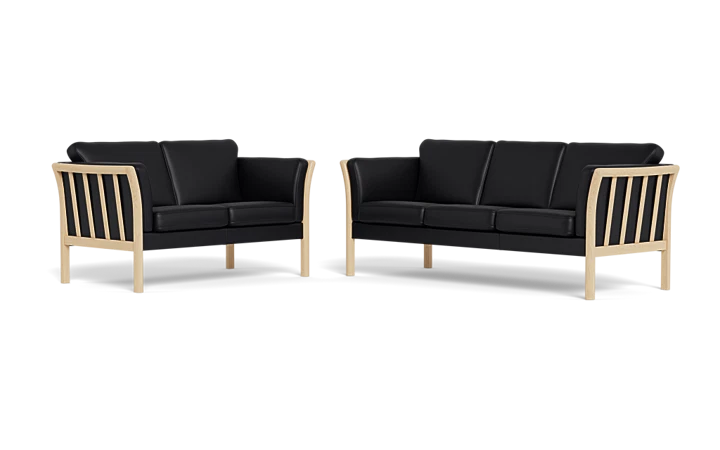 Rosenholm 3+2 pers. sofa - Sort