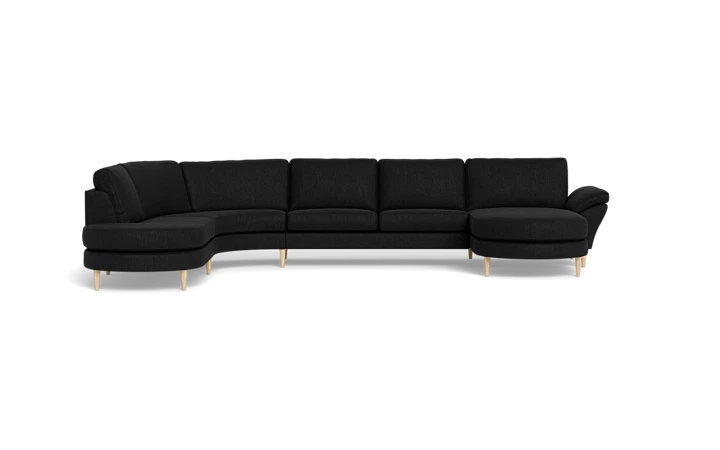 Symfoni 2018 hjørnesofa med chaiselong og open end - Sort - L:363 cm
