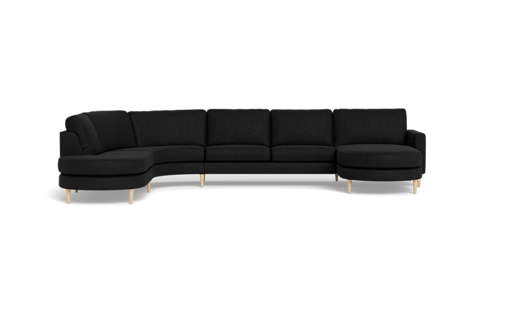 Symfoni 2018 hjørnesofa med chaiselong og open end - Sort - L:354 cm