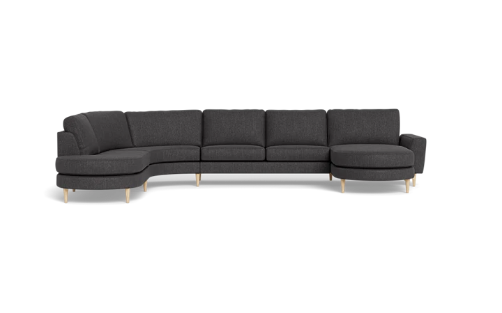 Symfoni 2018 hjørnesofa med chaiselong og open end - Mørkegrå - L:361 cm