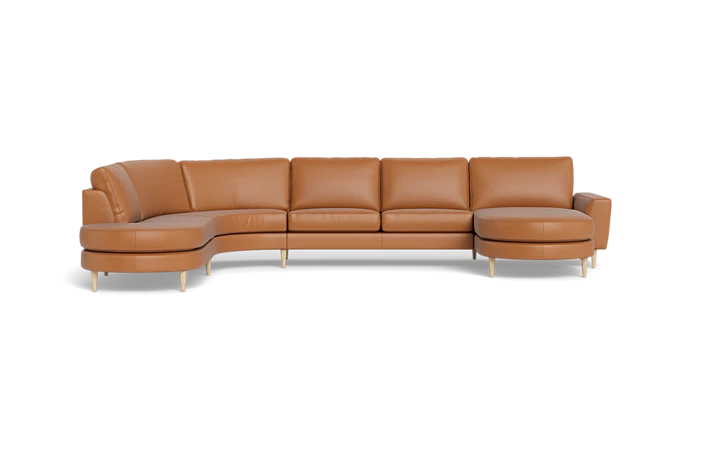 Symfoni 2018 hjørnesofa med chaiselong og open end - Cognac - L:361 cm