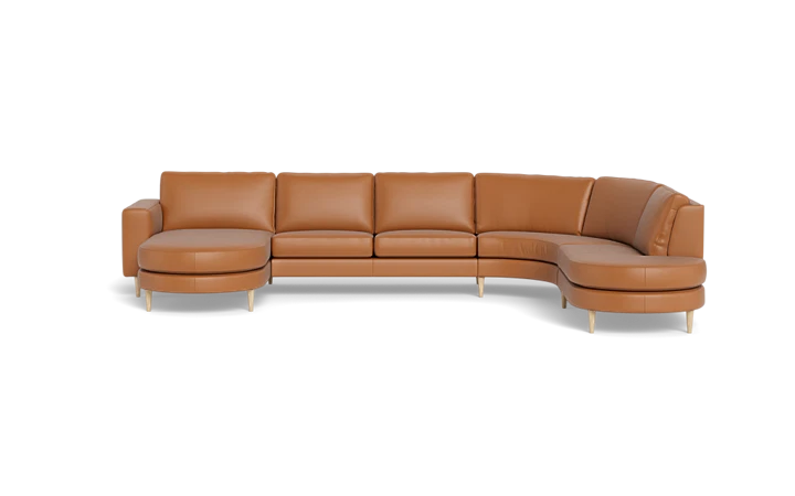 Symfoni 2018 hjørnesofa med chaiselong og open end - Cognac - L:361 cm