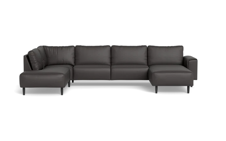 Solution 2701 sofa med chaiselong og open end - Brun - L:365 cm