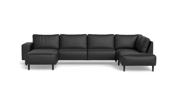 Solution 2701 sofa med chaiselong og open end - Sort - L:365 cm