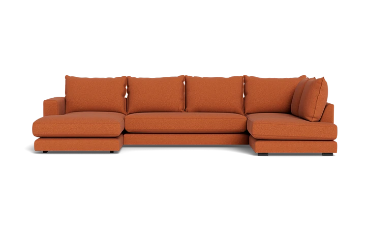 Cozy sofa med open end og chaiselong - Rød / Rust - L:360 cm