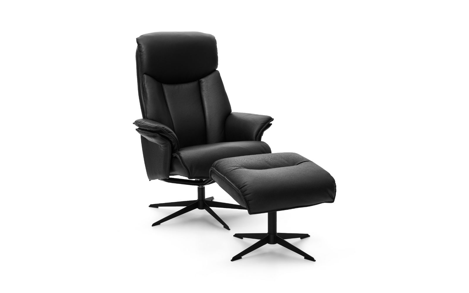 Global Comfort Benton lænestol og fodskammel - sort