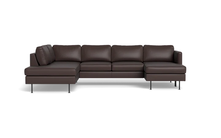 Houston sofa med chaiselong og open end - Brun - L:290 cm