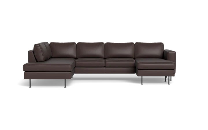 Houston sofa med chaiselong og open end - Brun - L:299 cm