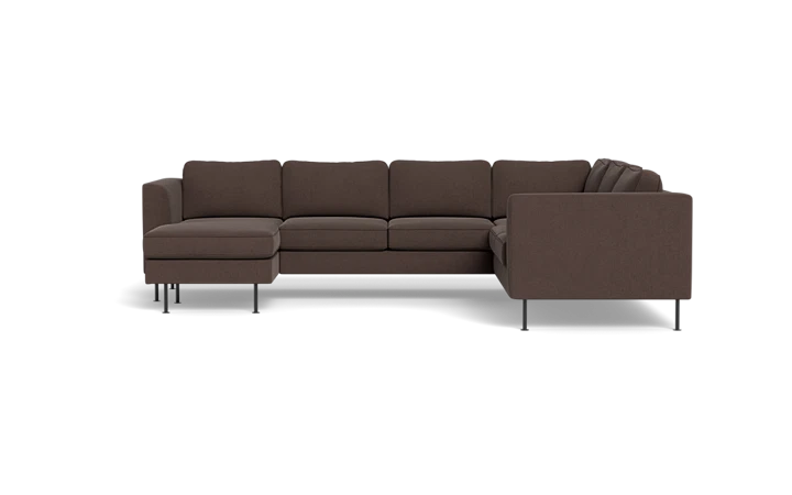 Houston hjørnesofa med chaiselong - Brun - L:299 cm