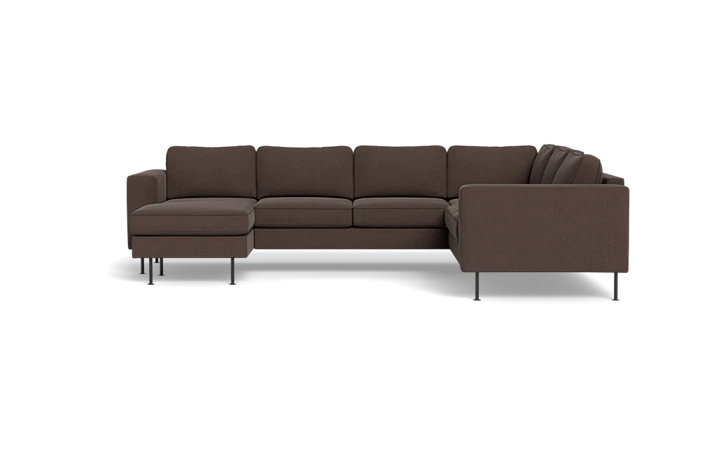 Houston hjørnesofa med chaiselong - Brun - L:299 cm