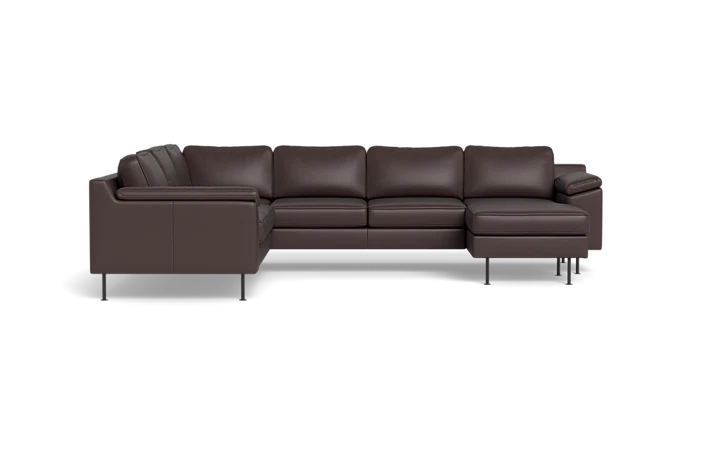 Houston hjørnesofa med chaiselong - Brun - L:306 cm