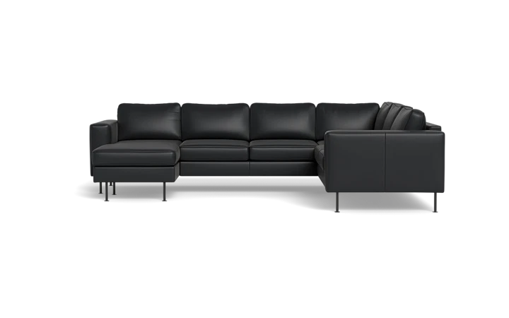 Houston hjørnesofa med chaiselong - sort - L:299 cm