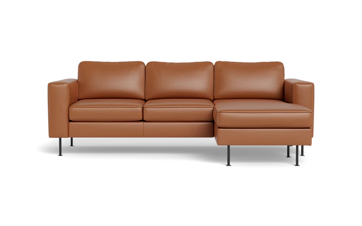 Houston sofa med chaiselong - Cognac - L:227 cm