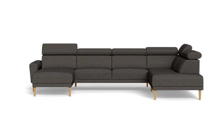 Michigan sofa med chaiselong og open end - Antracit - L:338 cm
