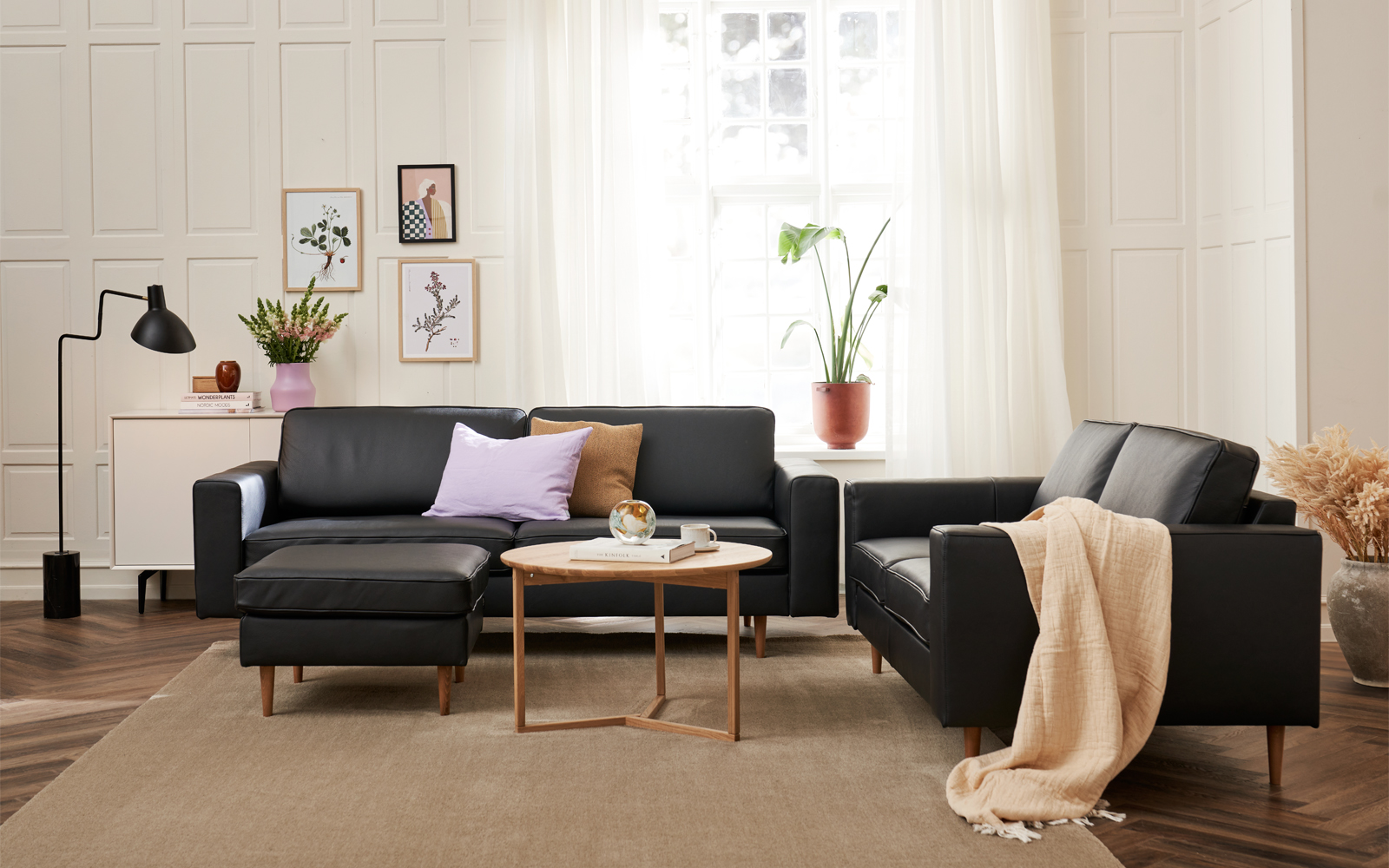 Houston 2 pers. sofa - sort - L:144 cm