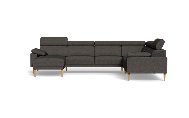 Michigan hjørnesofa med chaiselong - Antracit - L:338 cm