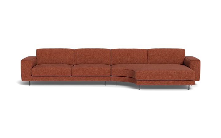 Samba Day sofa med rund chaiselong - Rød - L:366 cm