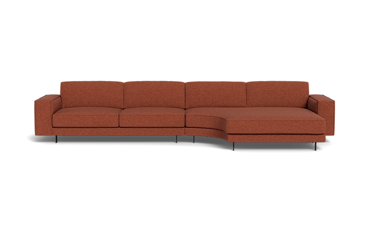 Samba Day sofa med rund chaiselong - Rød - L:366 cm
