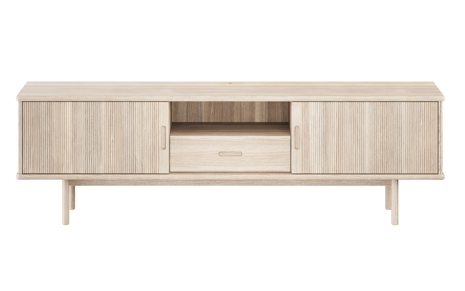 Egedal TV-bord - Hvidolieret eg - Massiv eg (180x35x55 cm.)
