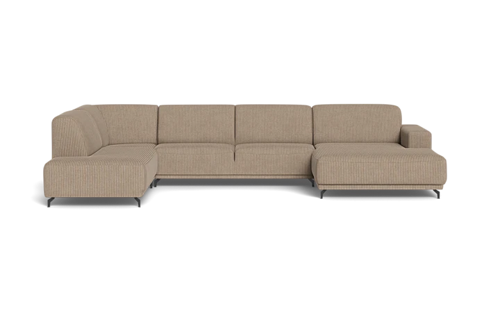 Ohio sofa med chaiselong og open end - Brun - L:372 cm