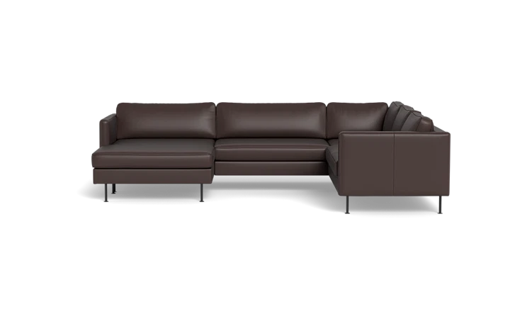 Houston hjørnesofa med XL chaiselong - Brun - L:315 cm