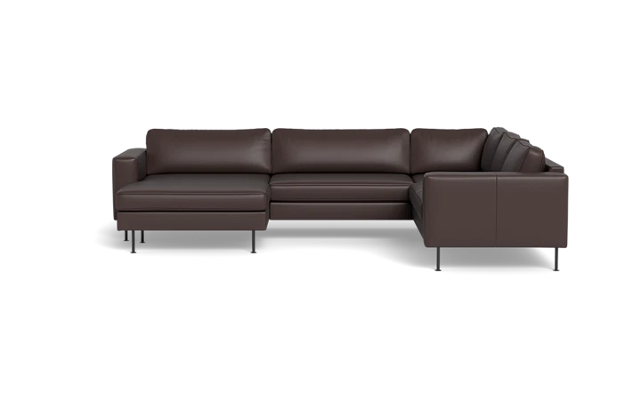 Houston hjørnesofa med XL chaiselong - Brun - L:234 cm