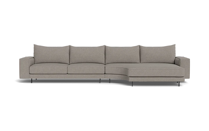 Samba Double Day sofa med rund chaiselong - Brun - L:366 cm