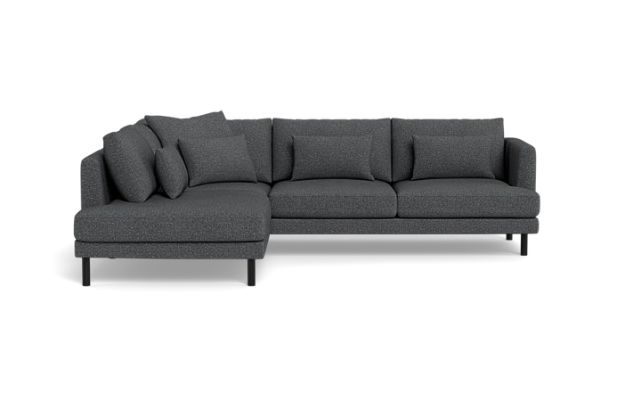 Noelle sofa med open end - Blå - L:256 cm