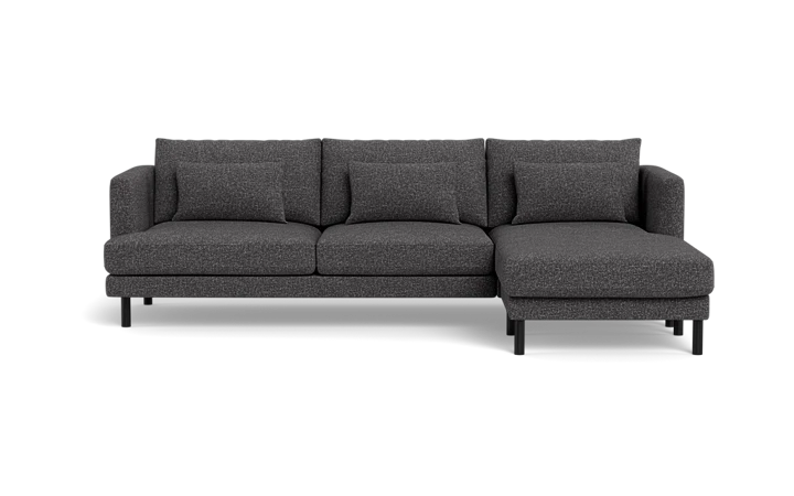 Noelle sofa med chaiselong - Grå - L:248 cm