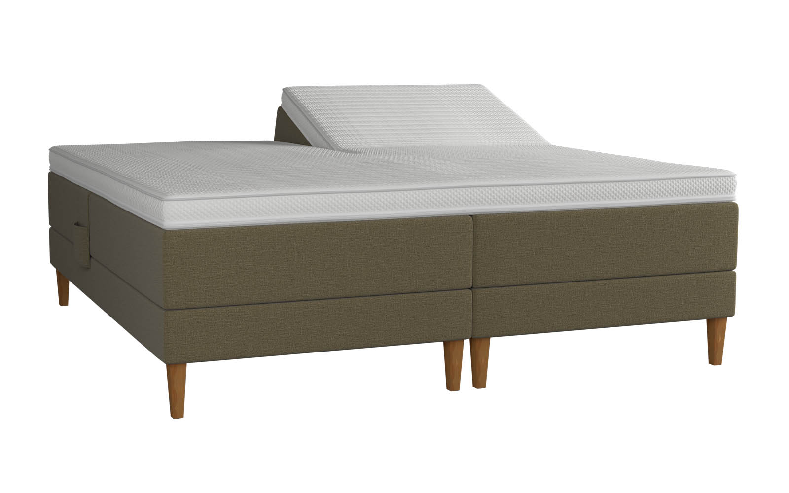 Amour Duo Comfort boxelevation 210x210 inkl. topmadras - Mørkegrøn