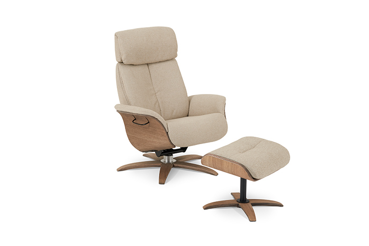 Global Comfort Ventura lænestol og fodskammel - Beige