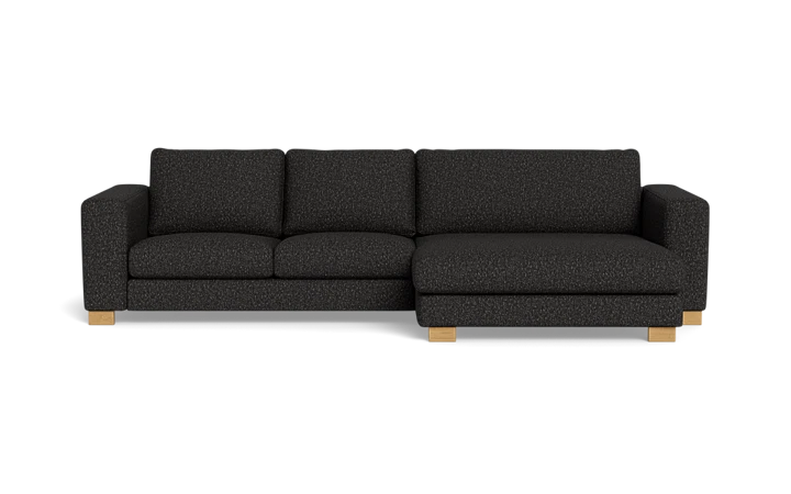 Halifax sofa med chaiselong - Sort - L:312 cm