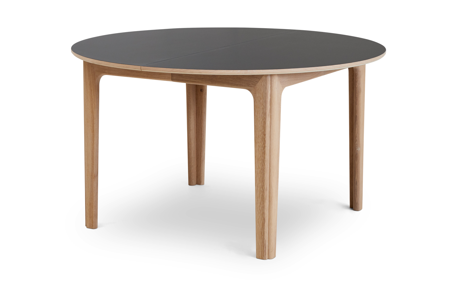 Skovby SM112 rundt spisebord - sort - Massiv træ/Laminat (130x130x74 cm.)