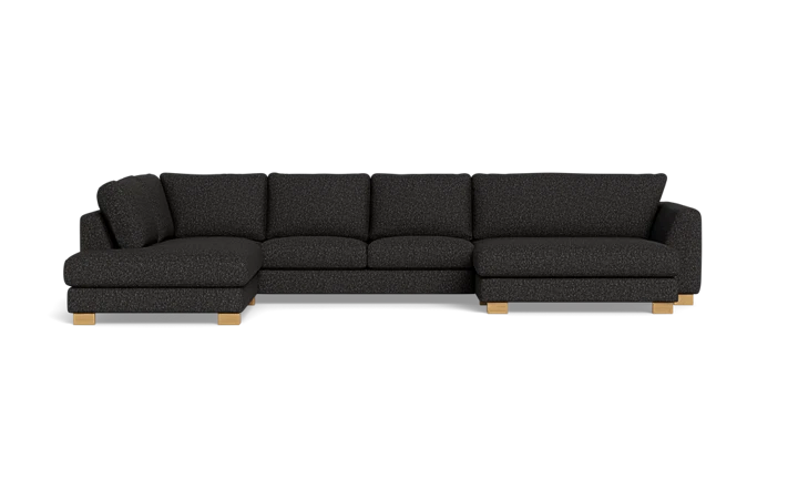 Halifax sofa med chaiselong og open end - Sort - L:397 cm