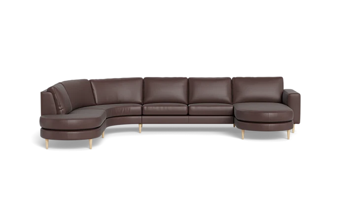 Symfoni 2018 hjørnesofa med chaiselong og open end - Brun - L:361 cm