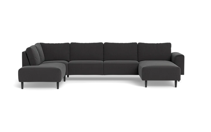 Solution 2701 sofa med chaiselong og open end - Antracit - L:365 cm