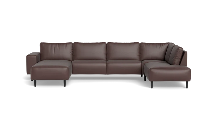 Solution 2701 sofa med chaiselong og open end - Brun - L:365 cm